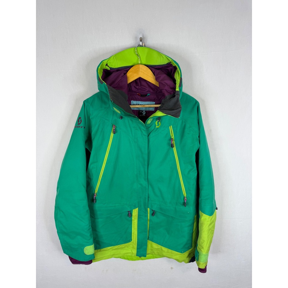 Scott Outerwear Womens Green Purple Colorblock Hooded Ski Jacket Size M 4-6 Down
